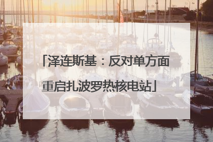泽连斯基：反对单方面重启扎波罗热核电站