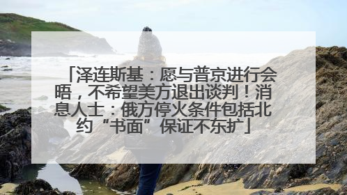 泽连斯基：愿与普京进行会晤，不希望美方退出谈判！消息人士：俄方停火条件包括北约“书面”保证不东扩