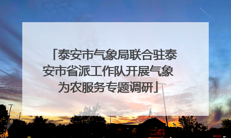 泰安市气象局联合驻泰安市省派工作队开展气象为农服务专题调研
