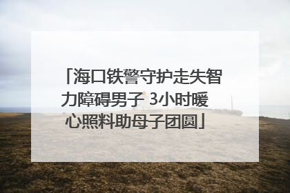 海口铁警守护走失智力障碍男子 3小时暖心照料助母子团圆