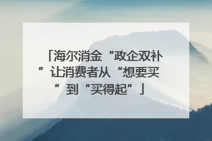 海尔消金“政企双补”让消费者从“想要买”到“买得起”