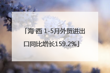 海 西 1-5月外贸进出口同比增长159.2%