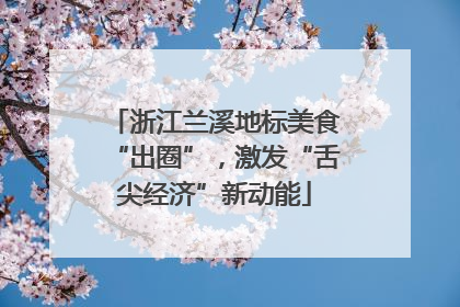 浙江兰溪地标美食“出圈”，激发“舌尖经济”新动能