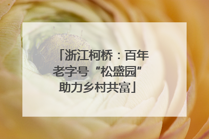 浙江柯桥：百年老字号“松盛园”助力乡村共富