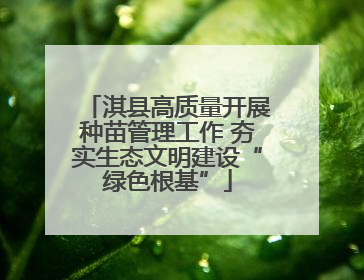 淇县高质量开展种苗管理工作 夯实生态文明建设“绿色根基”
