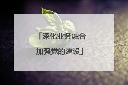 深化业务融合 加强党的建设