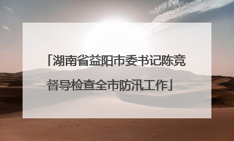 湖南省益阳市委书记陈竞督导检查全市防汛工作
