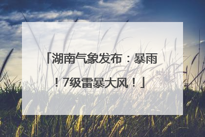 湖南气象发布：暴雨！7级雷暴大风！