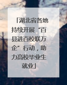 湖北省各地持续开展“百县进百校联万企”行动，助力高校毕业生就业