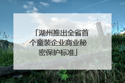 湖州推出全省首个童装企业商业秘密保护标准