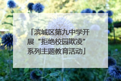 滨城区第九中学开展“拒绝校园欺凌”系列主题教育活动
