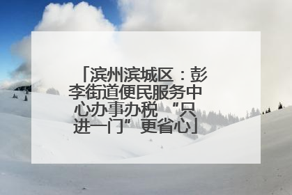 滨州滨城区：彭李街道便民服务中心办事办税 “只进一门”更省心