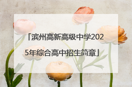 滨州高新高级中学2025年综合高中招生简章