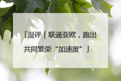 漫评｜联通亚欧，跑出共同繁荣“加速度”