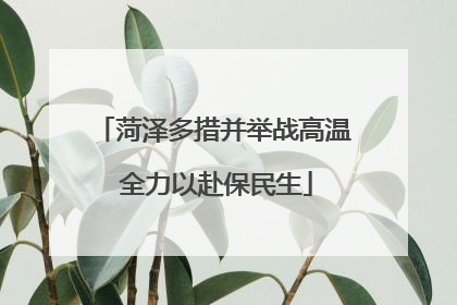 菏泽多措并举战高温 全力以赴保民生