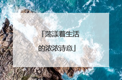 荡漾着生活的浓浓诗意