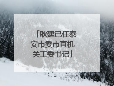 耿建已任泰安市委市直机关工委书记