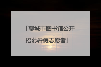 聊城市图书馆公开招募暑假志愿者