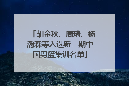 胡金秋、周琦、杨瀚森等入选新一期中国男篮集训名单