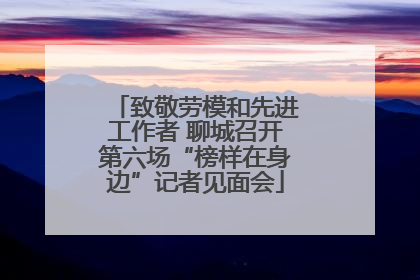 致敬劳模和先进工作者 聊城召开第六场“榜样在身边”记者见面会