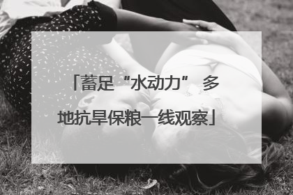 蓄足“水动力” 多地抗旱保粮一线观察