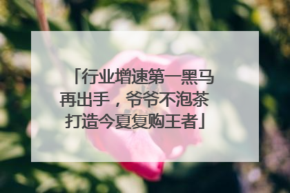 行业增速第一黑马再出手，爷爷不泡茶打造今夏复购王者