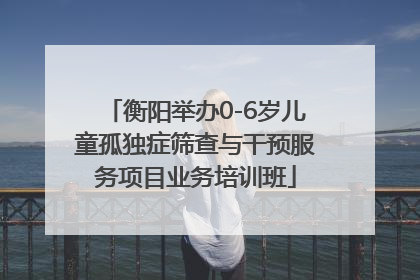 衡阳举办0-6岁儿童孤独症筛查与干预服务项目业务培训班