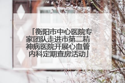 衡阳市中心医院专家团队走进市第二精神病医院开展心血管内科定期查房活动