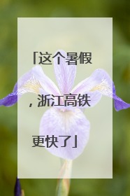 这个暑假，浙江高铁更快了