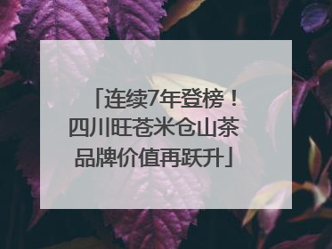 连续7年登榜！四川旺苍米仓山茶品牌价值再跃升