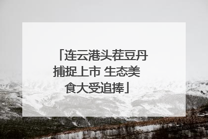 连云港头茬豆丹捕捉上市 生态美食大受追捧