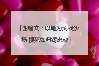 谢翰文：以笔为戈战沙场 视死如归铸忠魂