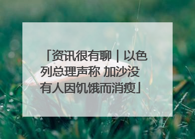 资讯很有聊｜以色列总理声称 加沙没有人因饥饿而消瘦