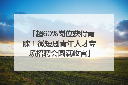 超60%岗位获得青睐！微短剧青年人才专场招聘会圆满收官