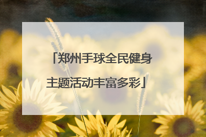 郑州手球全民健身主题活动丰富多彩