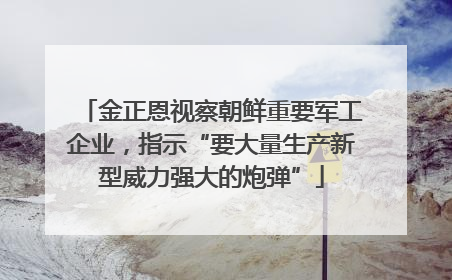金正恩视察朝鲜重要军工企业，指示“要大量生产新型威力强大的炮弹”
