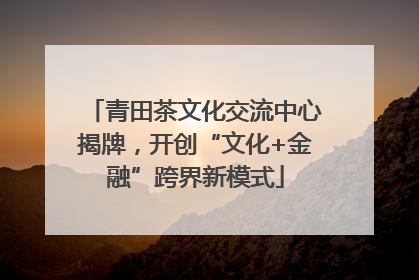 青田茶文化交流中心揭牌，开创“文化+金融”跨界新模式