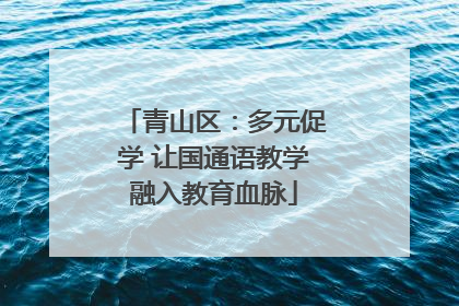 青山区：多元促学 让国通语教学融入教育血脉