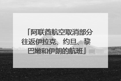 阿联酋航空取消部分往返伊拉克、约旦、黎巴嫩和伊朗的航班