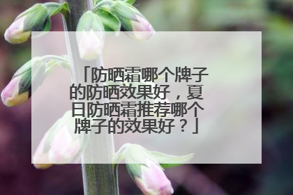 防晒霜哪个牌子的防晒效果好，夏日防晒霜推荐哪个牌子的效果好？