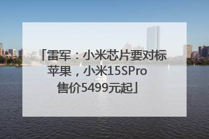 雷军：小米芯片要对标苹果，小米15SPro售价5499元起