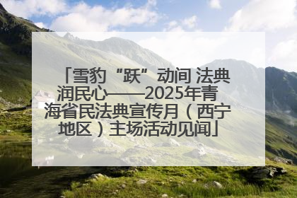雪豹“跃”动间 法典润民心——2025年青海省民法典宣传月（西宁地区）主场活动见闻