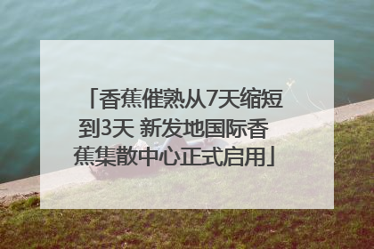 香蕉催熟从7天缩短到3天 新发地国际香蕉集散中心正式启用