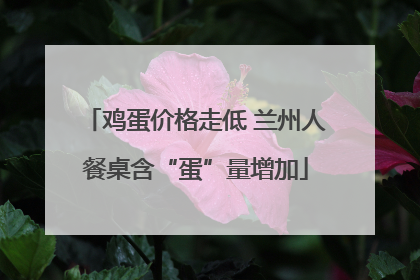 鸡蛋价格走低 兰州人餐桌含“蛋”量增加