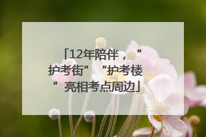 12年陪伴，“护考街”“护考楼”亮相考点周边