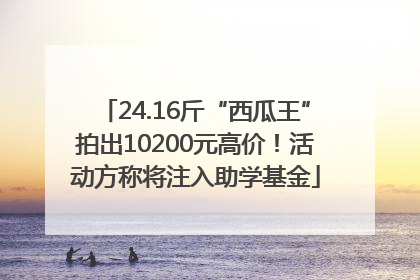 24.16斤“西瓜王”拍出10200元高价！活动方称将注入助学基金