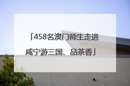 458名澳门师生走进咸宁游三国、品茶香