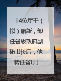 4位厅干（拟）履新，卸任省级政府副秘书长后，他转任省厅