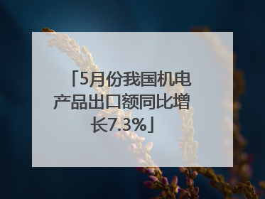 5月份我国机电产品出口额同比增长7.3%