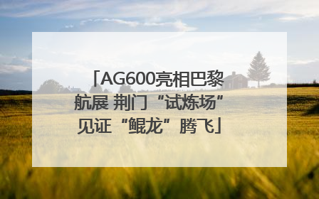 AG600亮相巴黎航展 荆门“试炼场”见证“鲲龙”腾飞